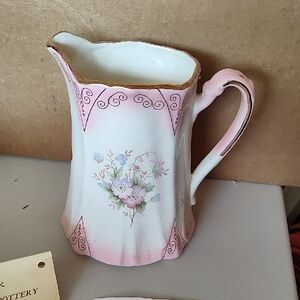 Imperial Pottery Elegant Pink Floral Pitcher